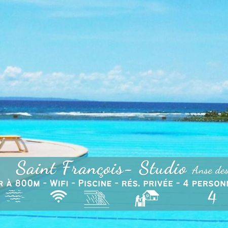 Chaleureux Studio 4 Personnes - Residence Anse Des Rochers - " Les Alizes Du Soir " Tout Equipe Et Citerne D'Eau Saint-Francois  Zewnętrze zdjęcie